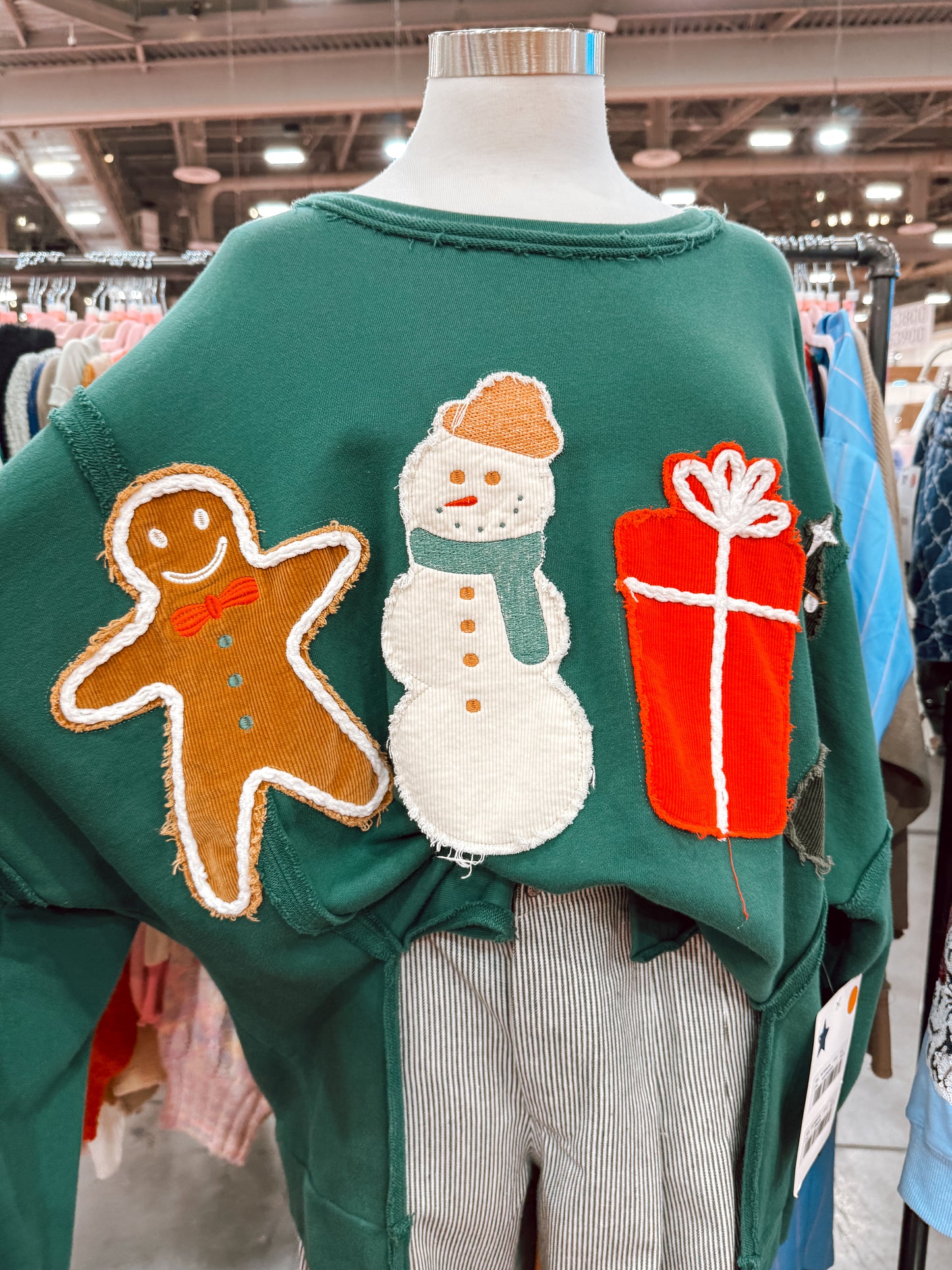 Oversized corduroy patches sweatshirt