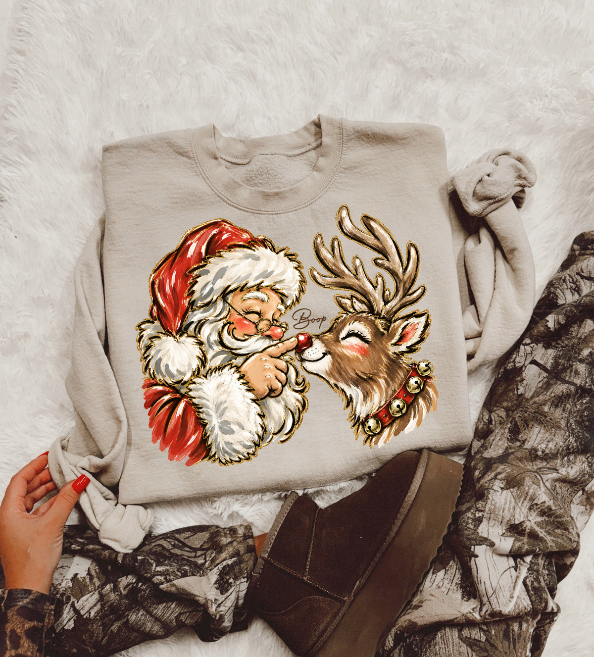 Santa/Rudolph boop sweatshirt