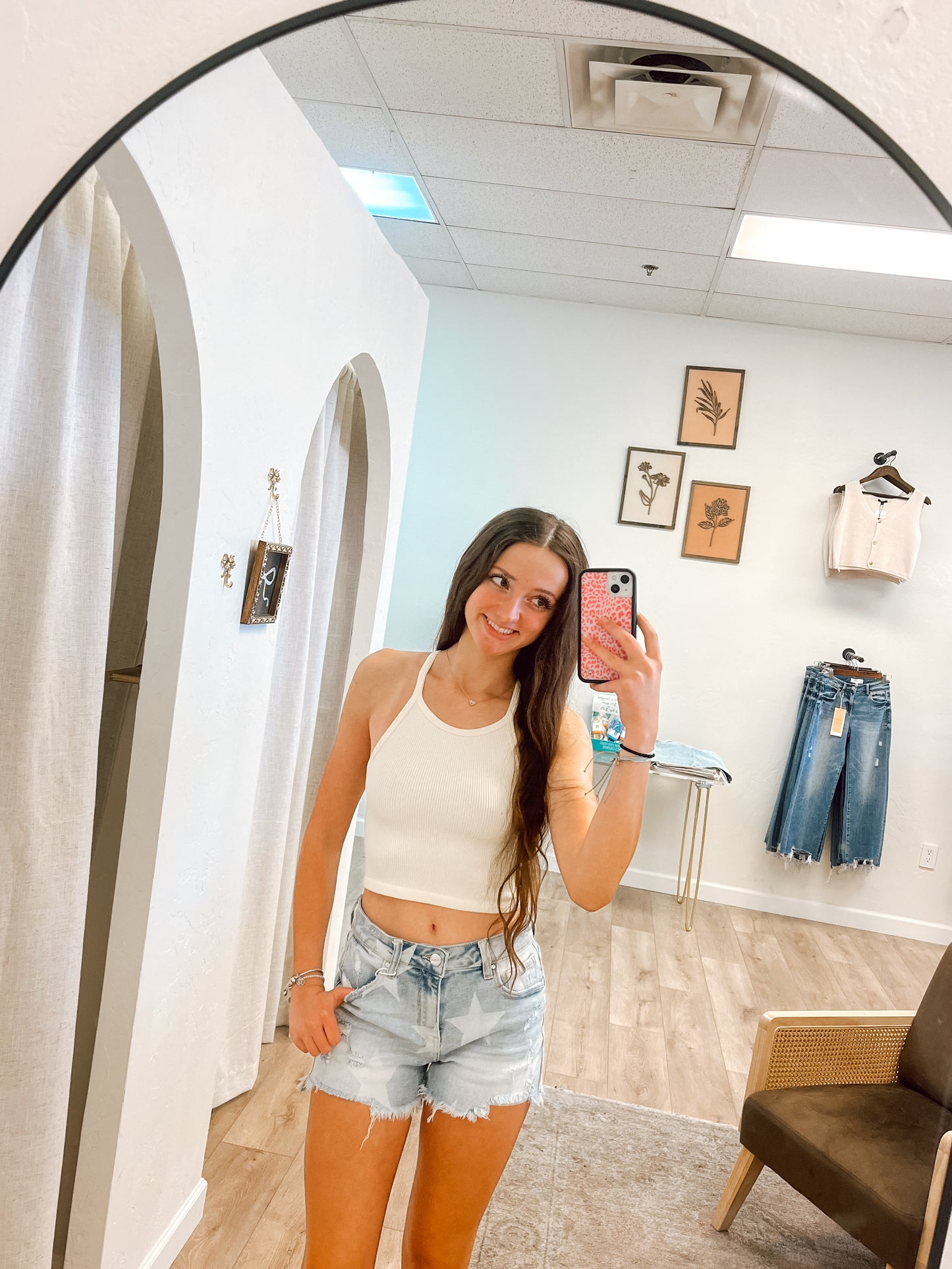 High neck ribbed tank