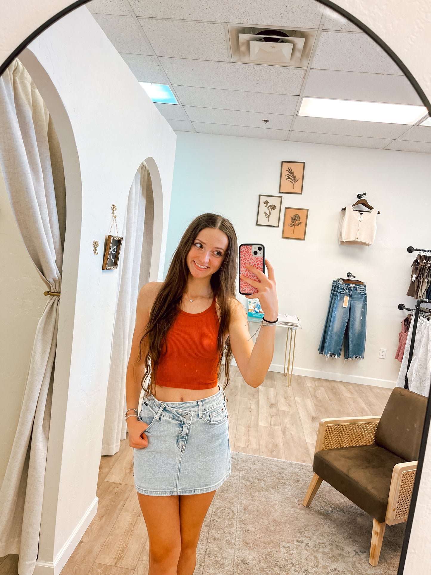 High neck ribbed tank
