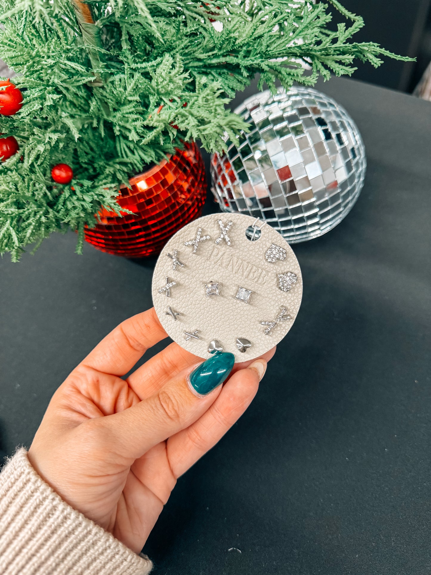 Silver X earring pack