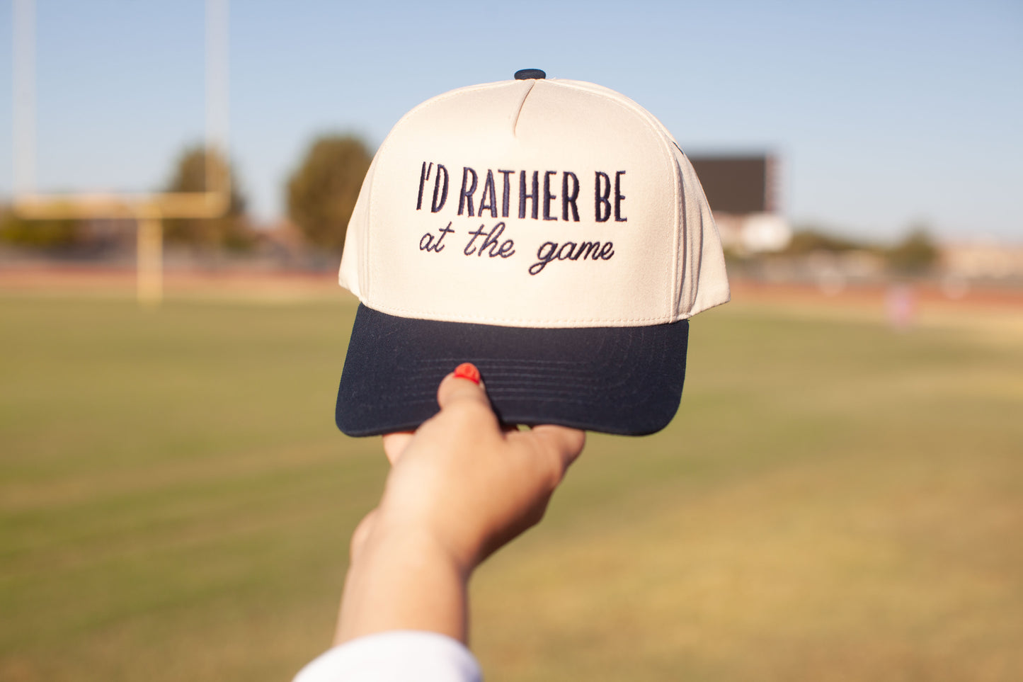 I’d rather be at the game embroidered hat