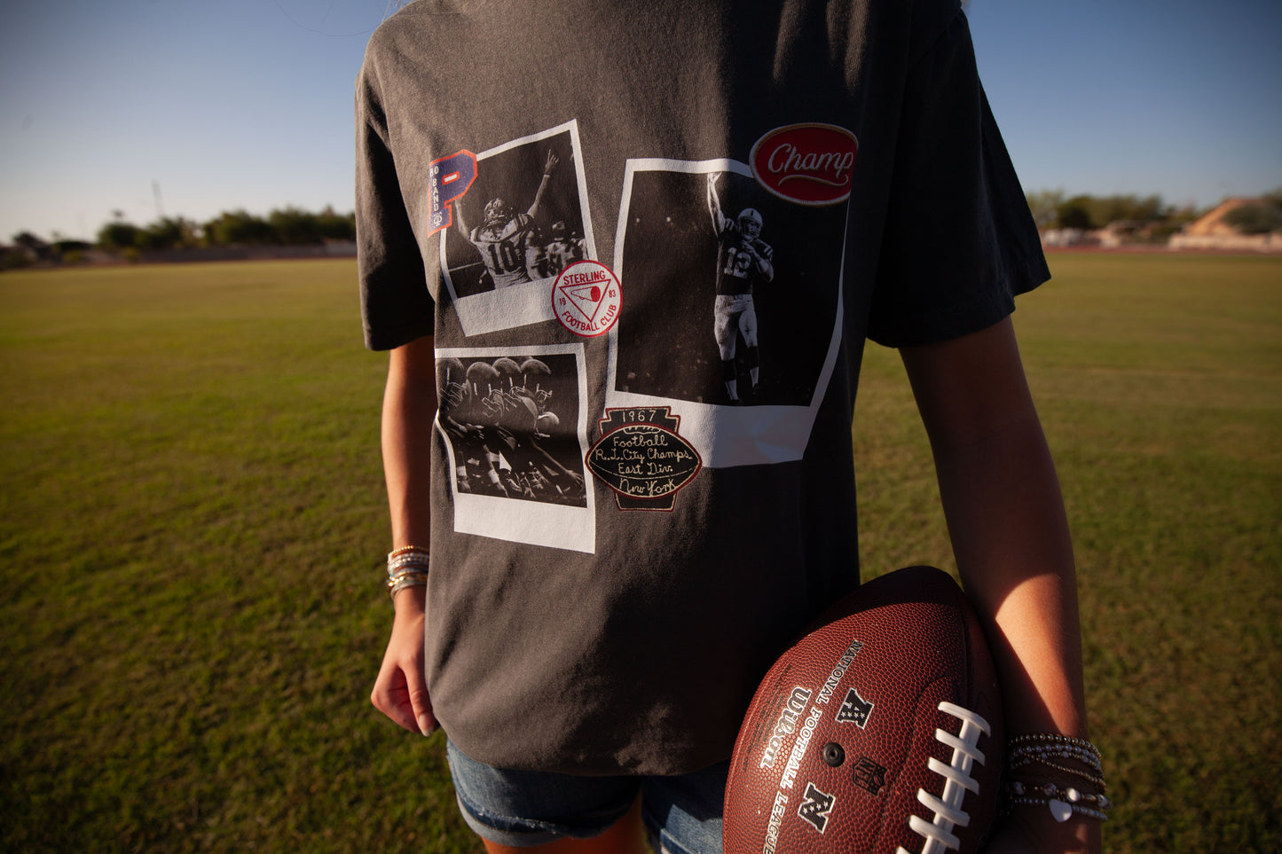 Vintage Polaroid football sweatshirt/tee shirt