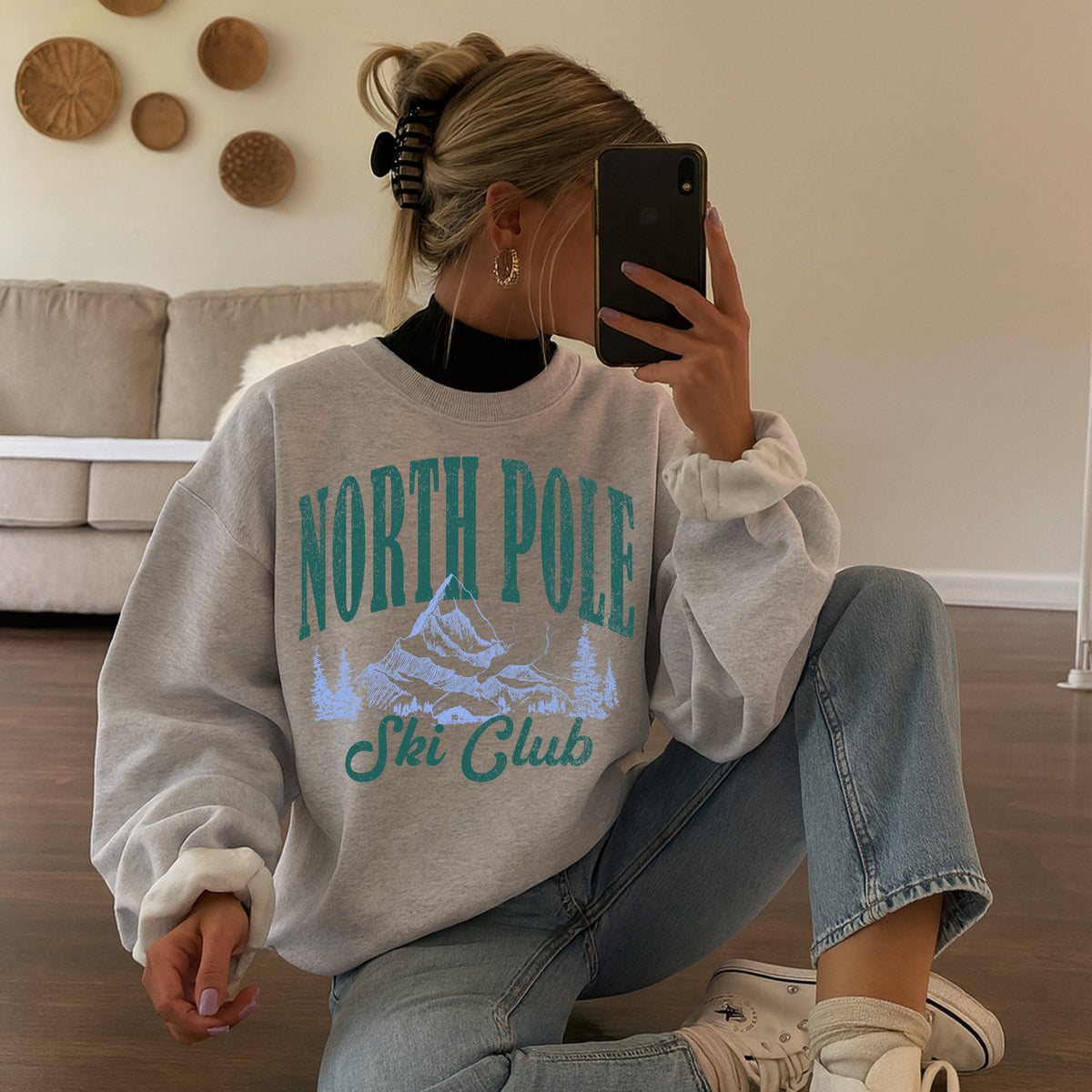 North Pole ski club sweatshirt