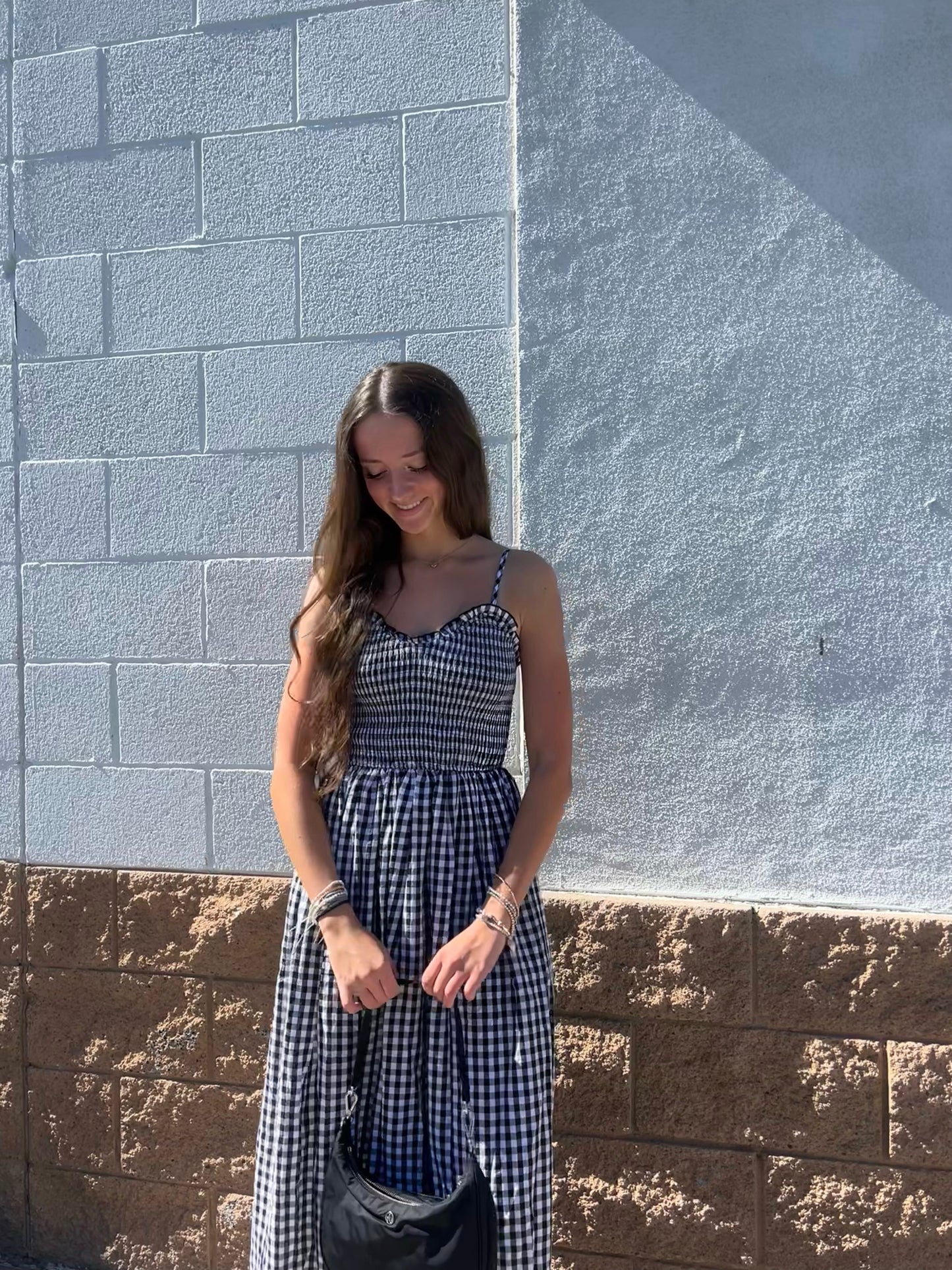 Gingham maxi dress