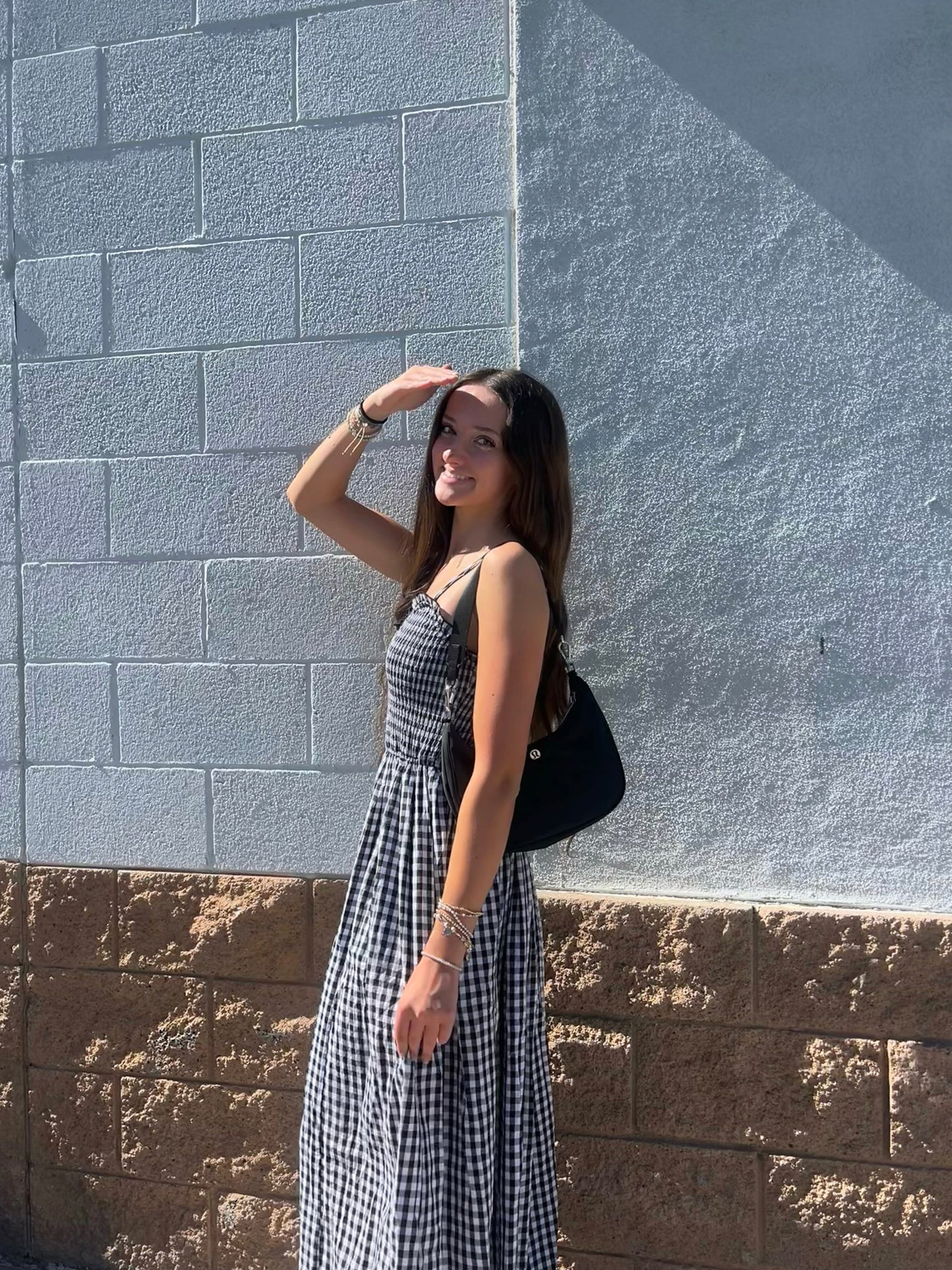 Gingham maxi dress