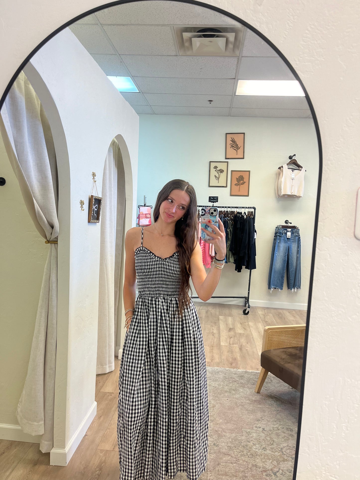 Gingham maxi dress