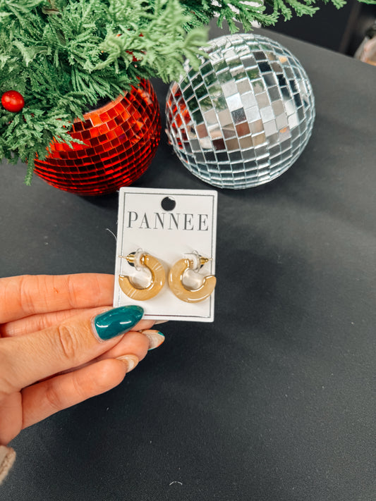 Taupe mini hoops