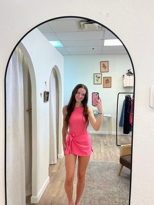 Hot pink athletic wrap dress