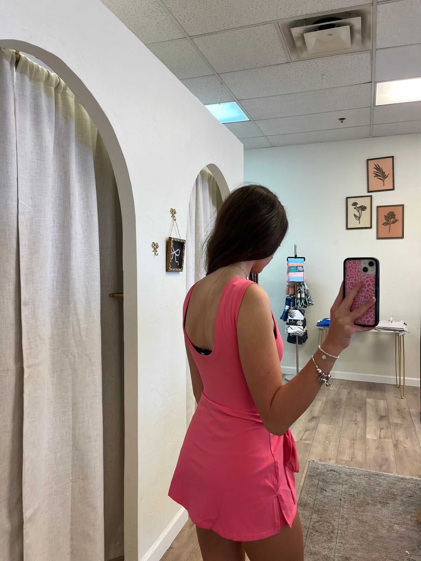 Hot pink athletic wrap dress