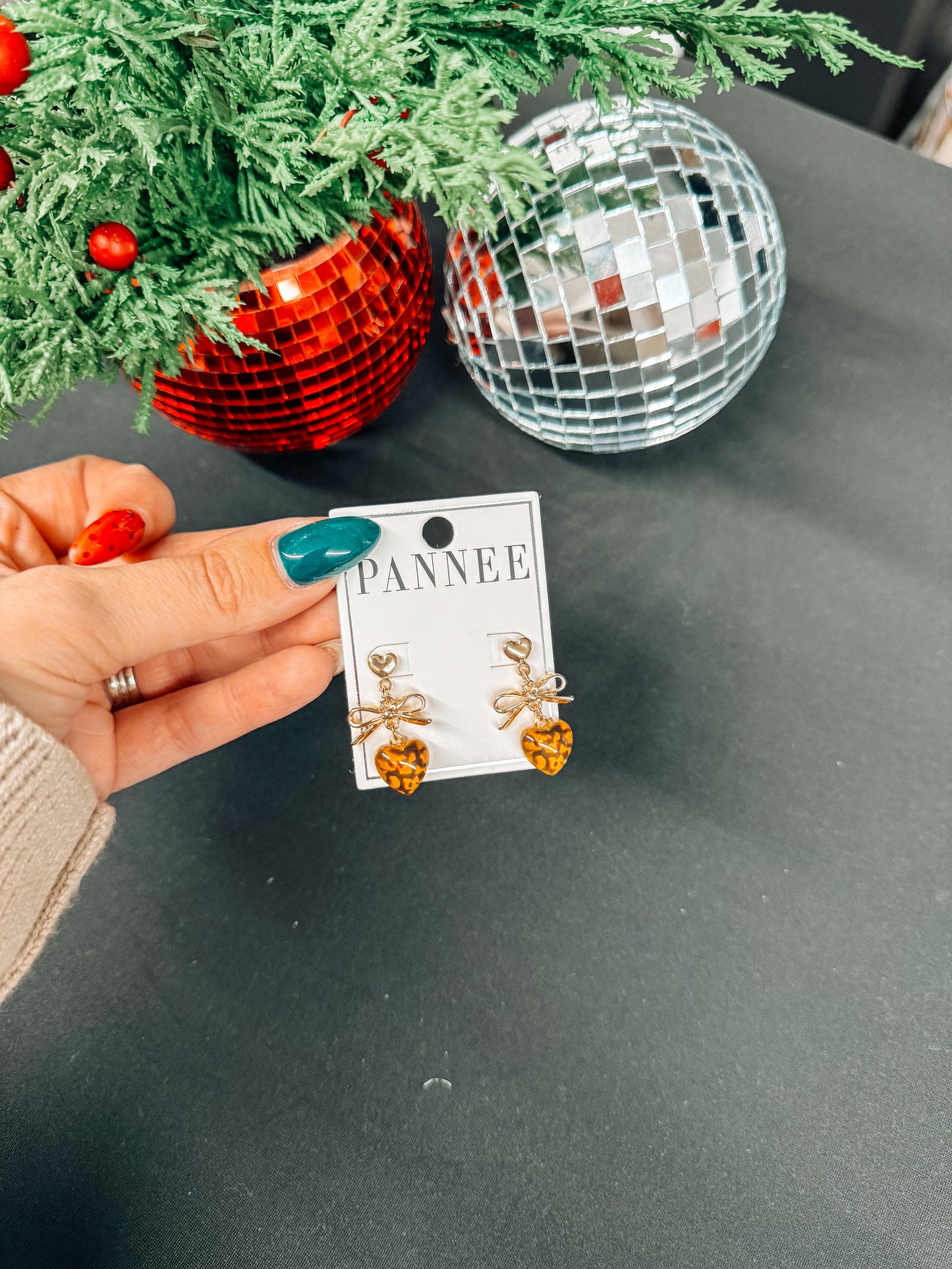 Heart dangle earrings