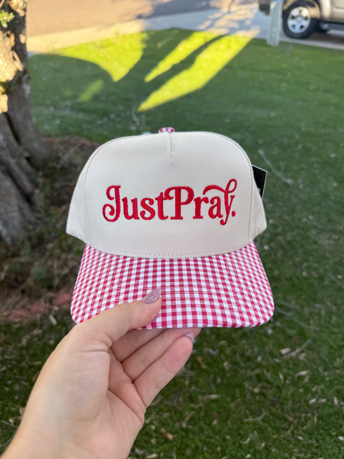 Just Pray (red) trucker hat