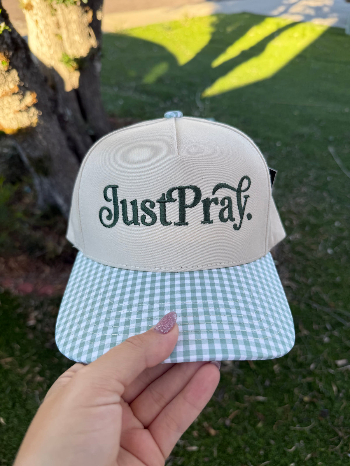 Just Pray (sage) trucker hat