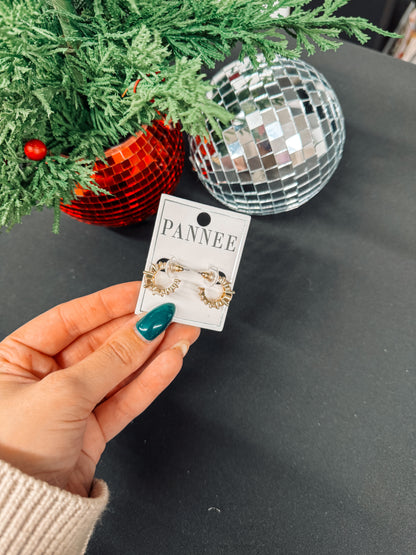 Crystal mini hoops (gold)