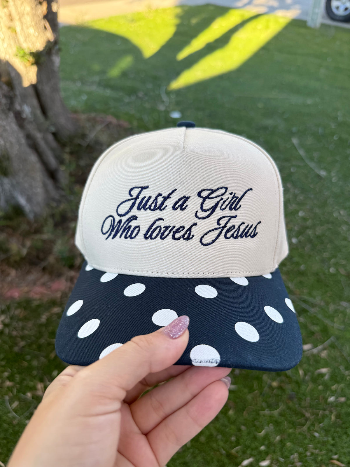 Just a girl who loves Jesus (Navy) trucker hat
