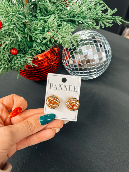 Gold knot earrings
