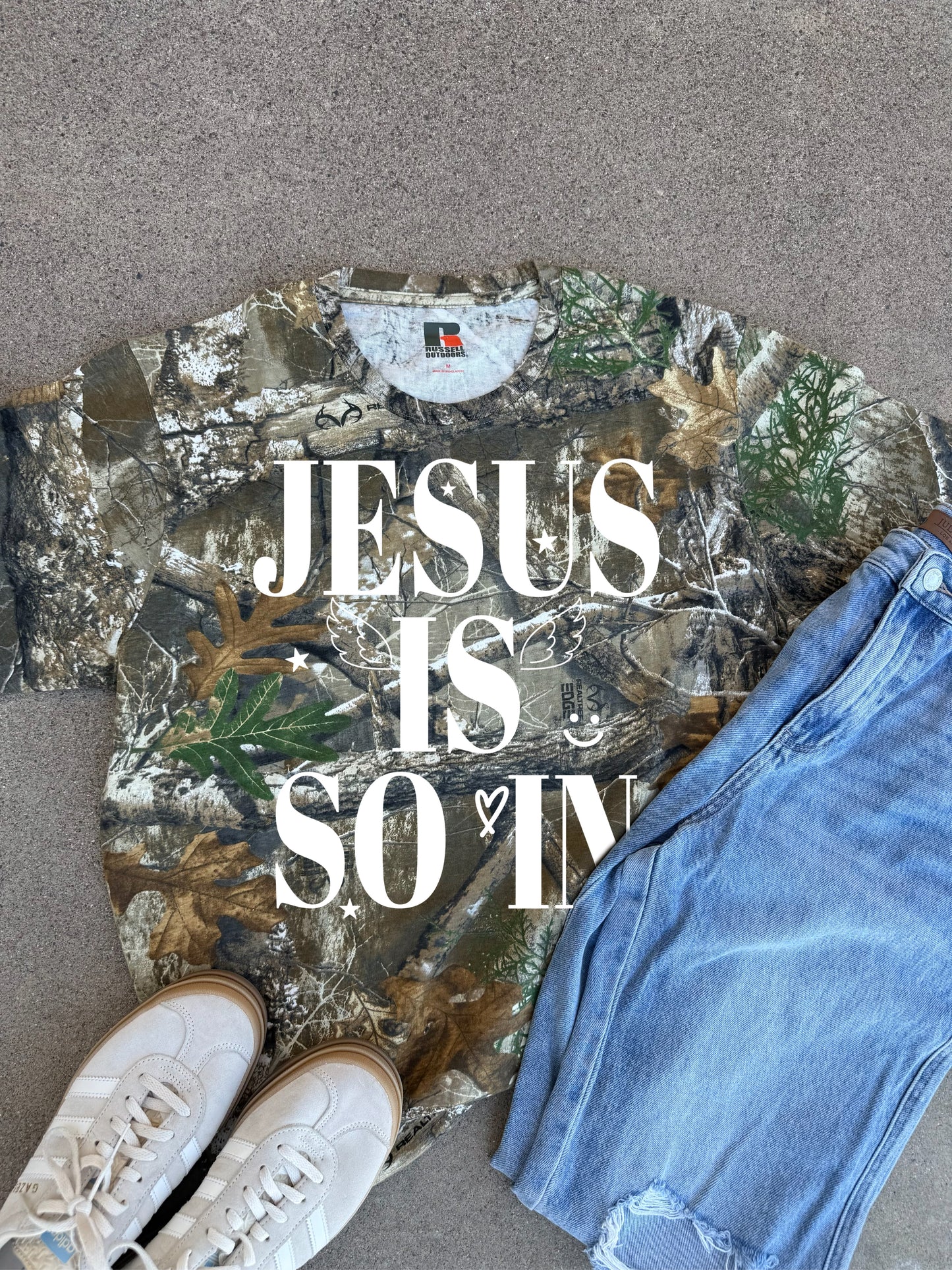 WHOLESALE Jesus is so in camo tee
