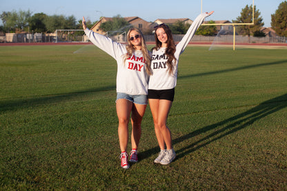 Glam girl glitter game day sweatshirt in red