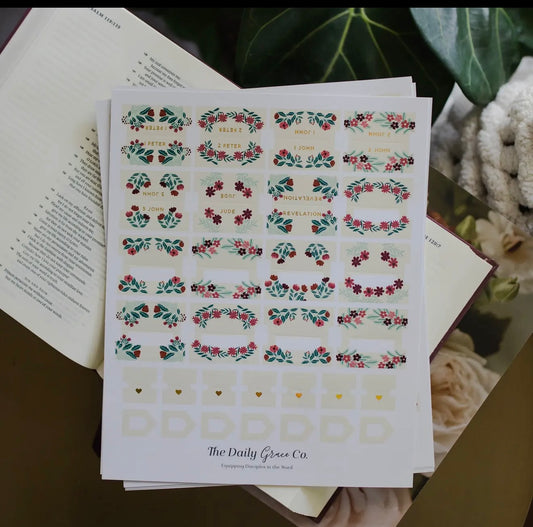 Burgundy blooms bible tabs