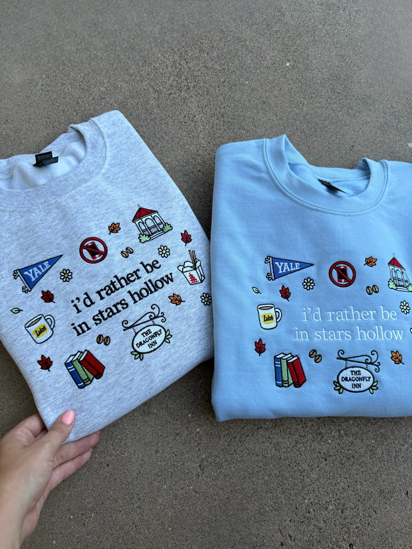 WHOLESALE I’d rather be in stars hollow embroidered sweatshirts