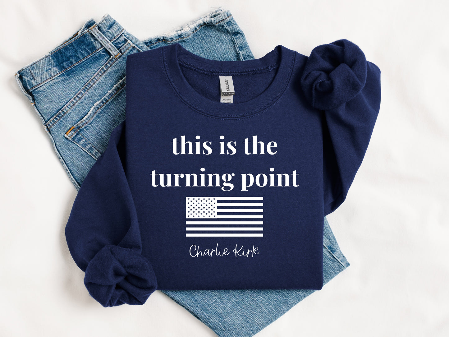 This is the turning point Charlie Kirk tee navy