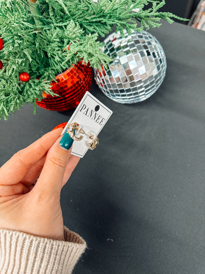 Crystal mini hoops (gold)