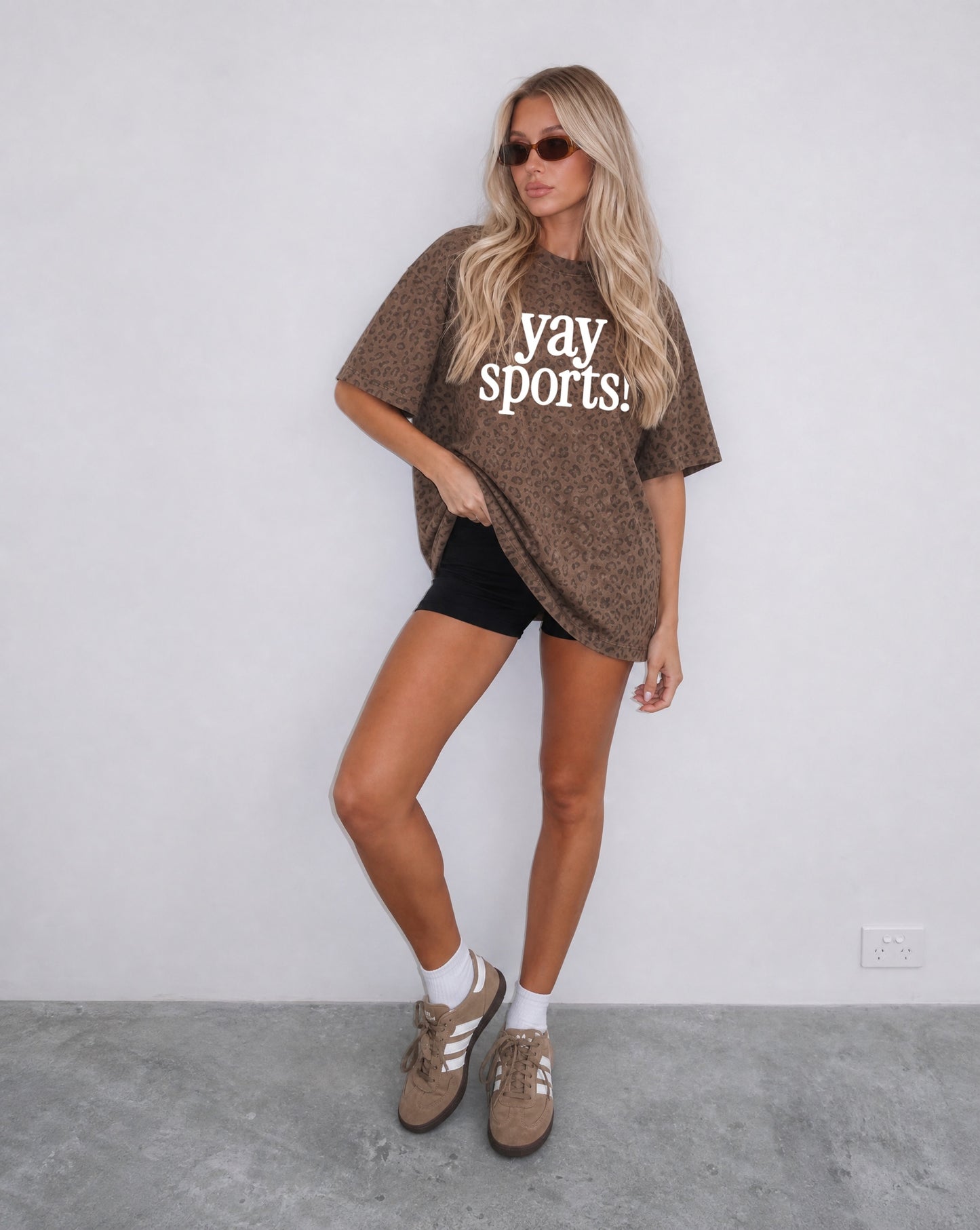 leopard yay sports tee (ships 8/15)