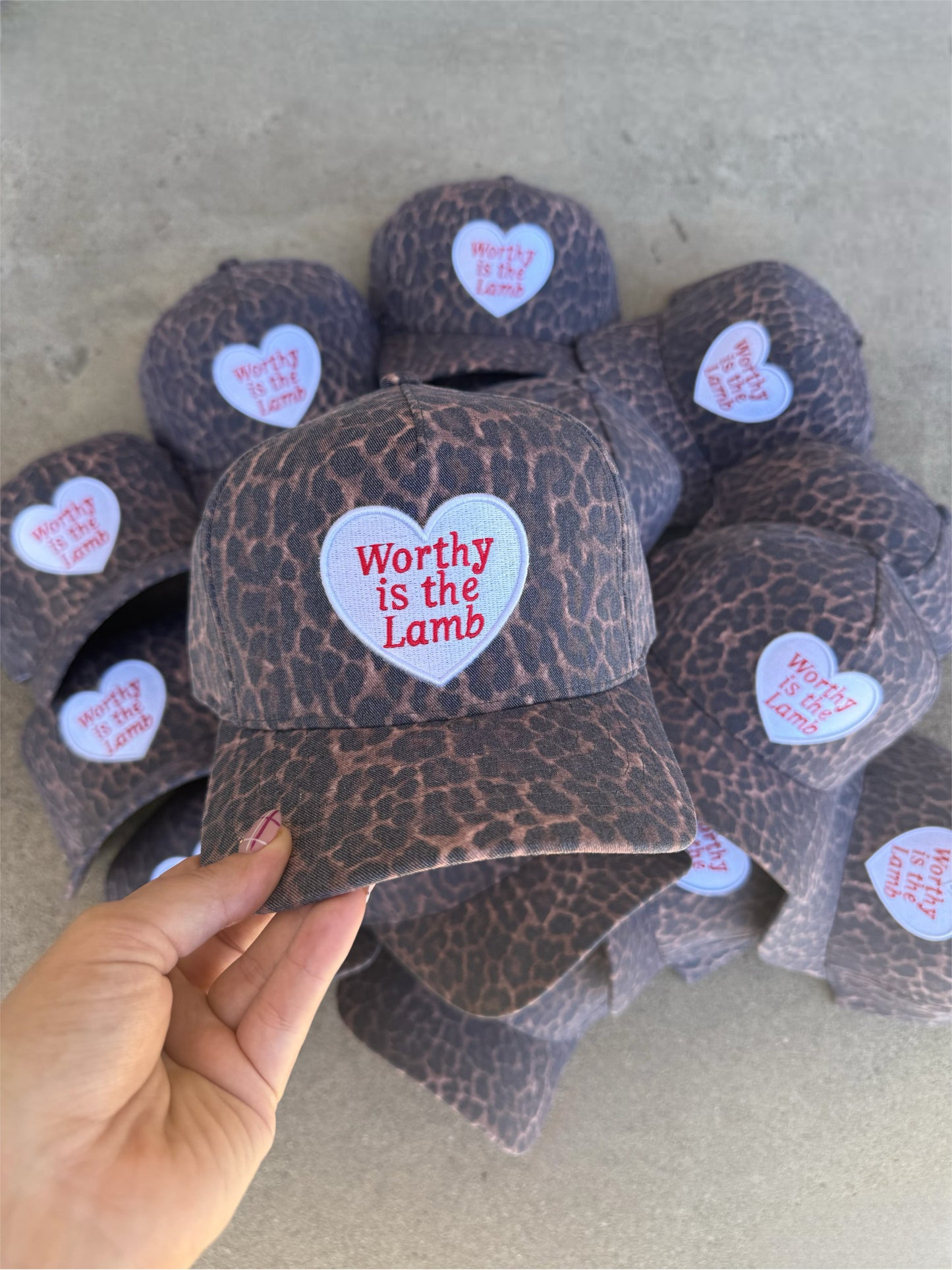 WHOLESALE PREORDER (SHIPS 7/12) washed denim worthy is the lamb hat