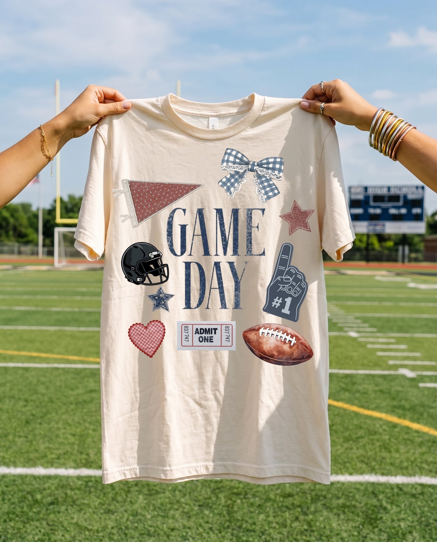 patchwork gameday tee