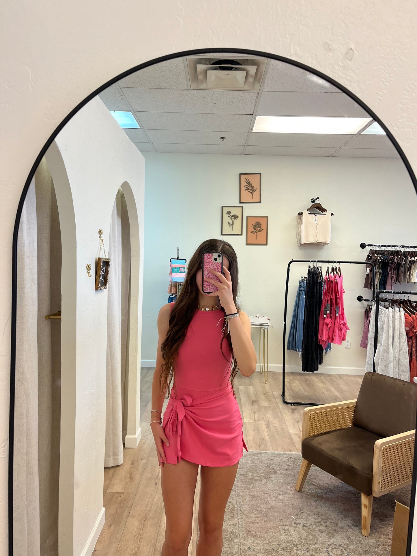 Hot pink athletic wrap dress