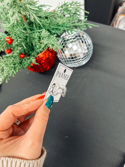 Crystal mini hoops (silver)