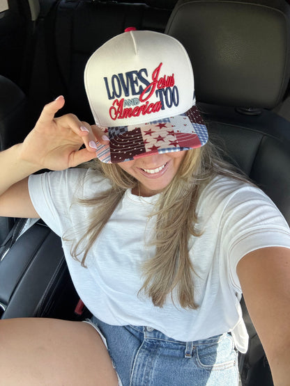 WHOLESALE PREORDER (ships to me 6/15) loves Jesus & America too hat