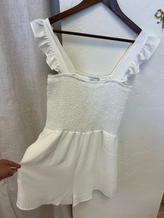 Scrunched white romper