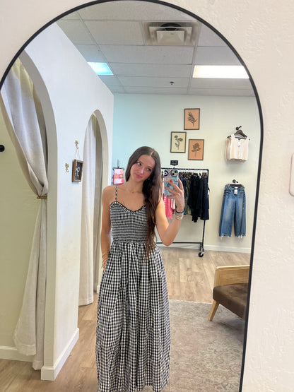 Gingham maxi dress