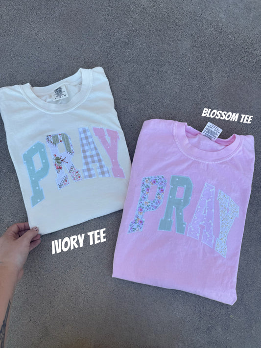 WHOLESALE Pray embroidered tee