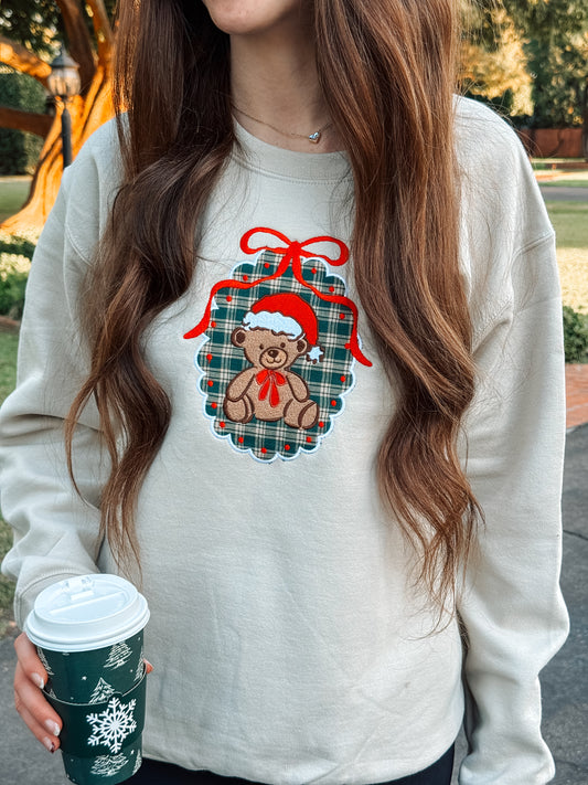 Teddy Bear frame Embroidered sweatshirt